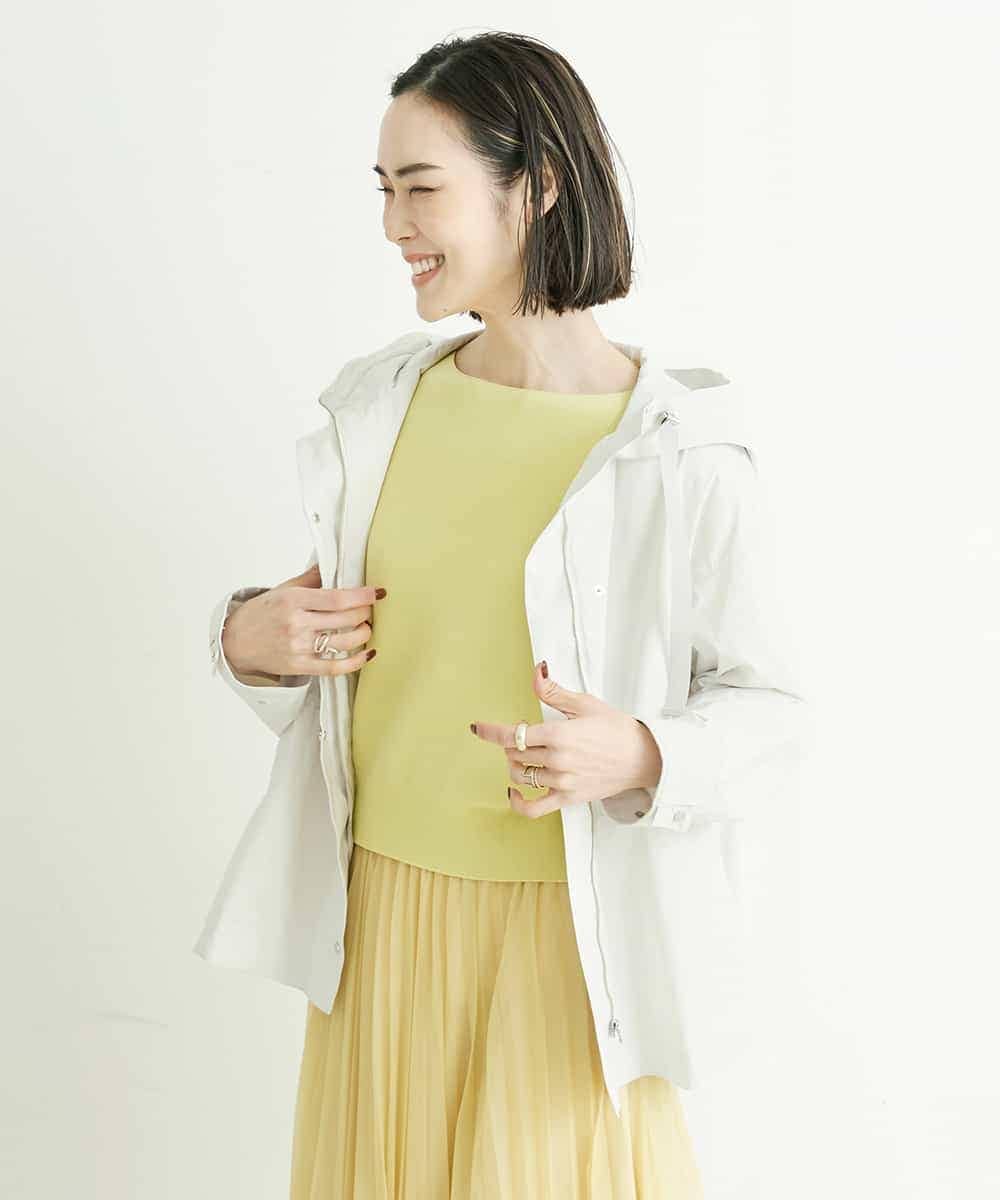 FMVDP12290 MICHEL KLEIN(ミッシェルクラン) 【洗える】デザインライトブルゾン ライトブルー(50)