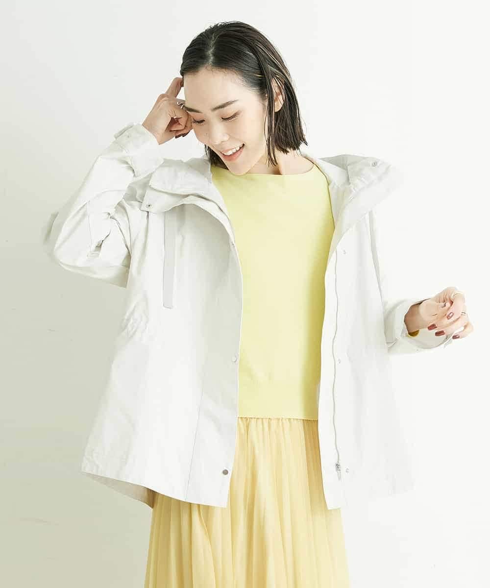 FMVDP12290 MICHEL KLEIN(ミッシェルクラン) 【洗える】デザインライトブルゾン ライトブルー(50)