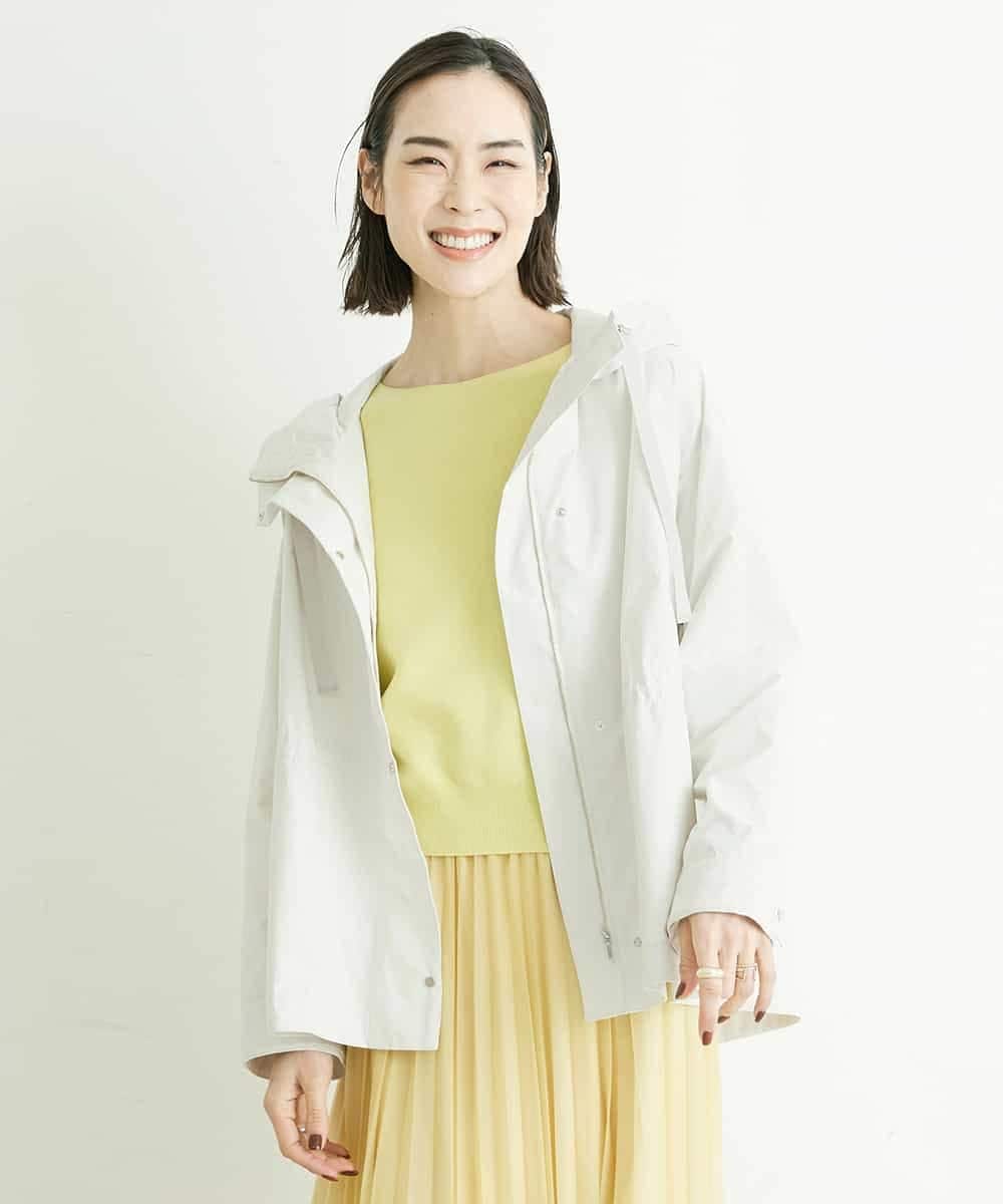 FMVDP12290 MICHEL KLEIN(ミッシェルクラン) 【洗える】デザインライトブルゾン ライトブルー(50)