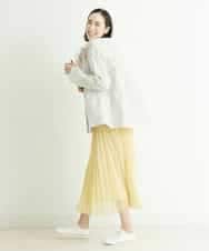 FMVDP12290 MICHEL KLEIN(ミッシェルクラン) 【洗える】デザインライトブルゾン ライトブルー(50)