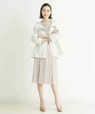 FMVDP12290 MICHEL KLEIN(ミッシェルクラン) 【洗える】デザインライトブルゾン ライトブルー(50)