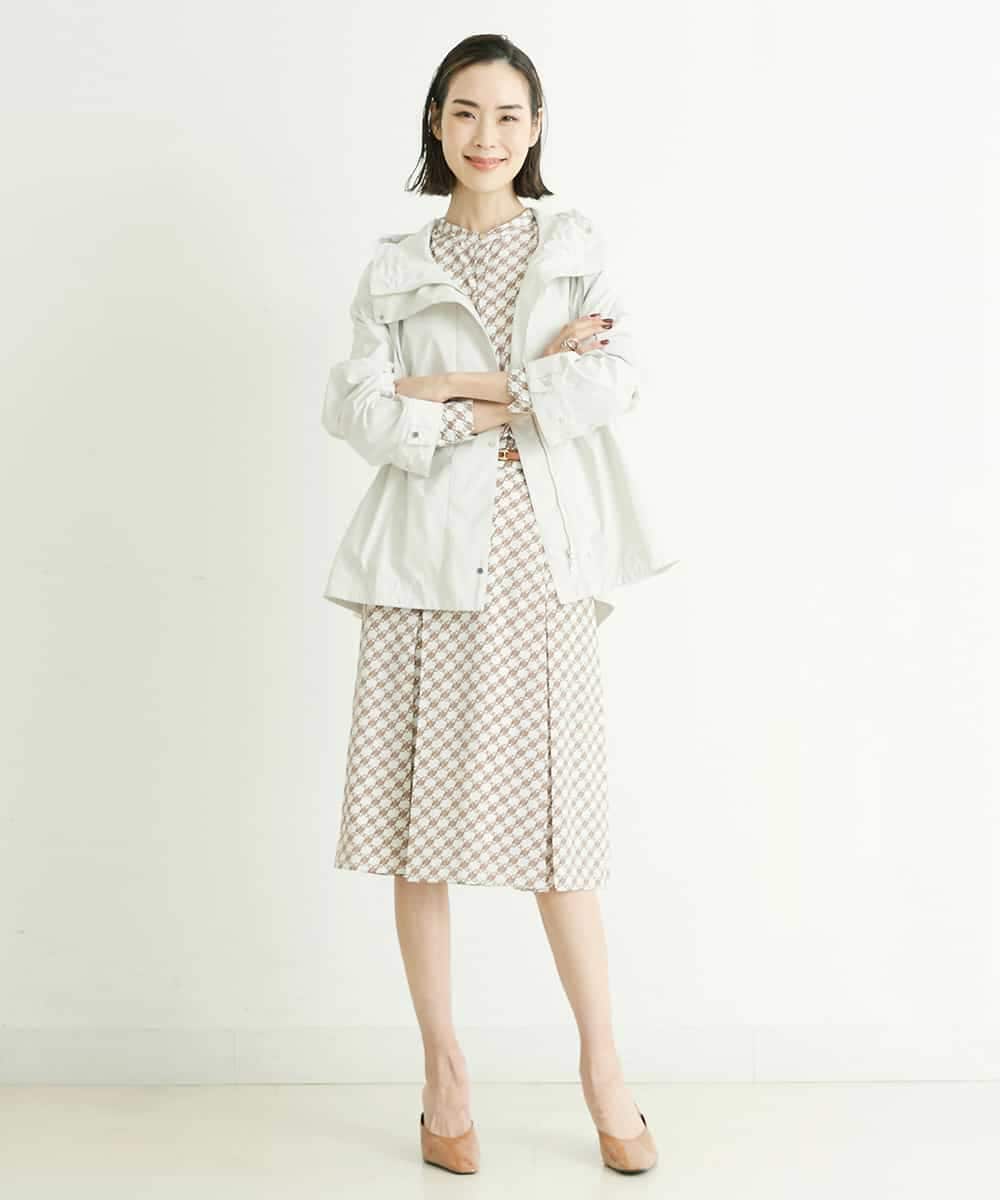 FMVDP12290 MICHEL KLEIN(ミッシェルクラン) 【洗える】デザインライトブルゾン ライトブルー(50)