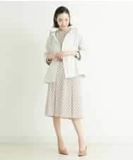 FMVDP12290 MICHEL KLEIN(ミッシェルクラン) 【洗える】デザインライトブルゾン ライトブルー(50)