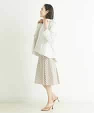 FMVDP12290 MICHEL KLEIN(ミッシェルクラン) 【洗える】デザインライトブルゾン ライトブルー(50)