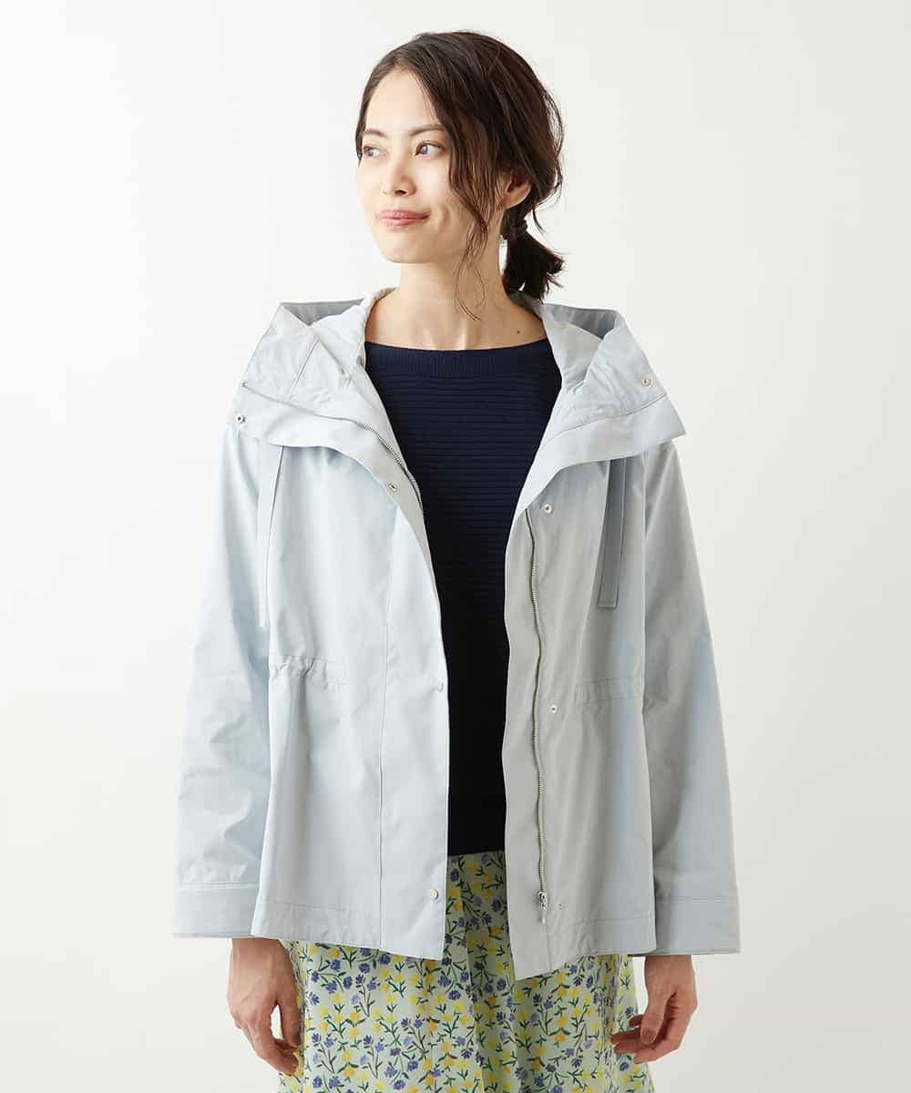 FMVDP12290 MICHEL KLEIN(ミッシェルクラン) 【洗える】デザインライトブルゾン ライトブルー(50)