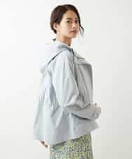 FMVDP12290 MICHEL KLEIN(ミッシェルクラン) 【洗える】デザインライトブルゾン ライトブルー(50)