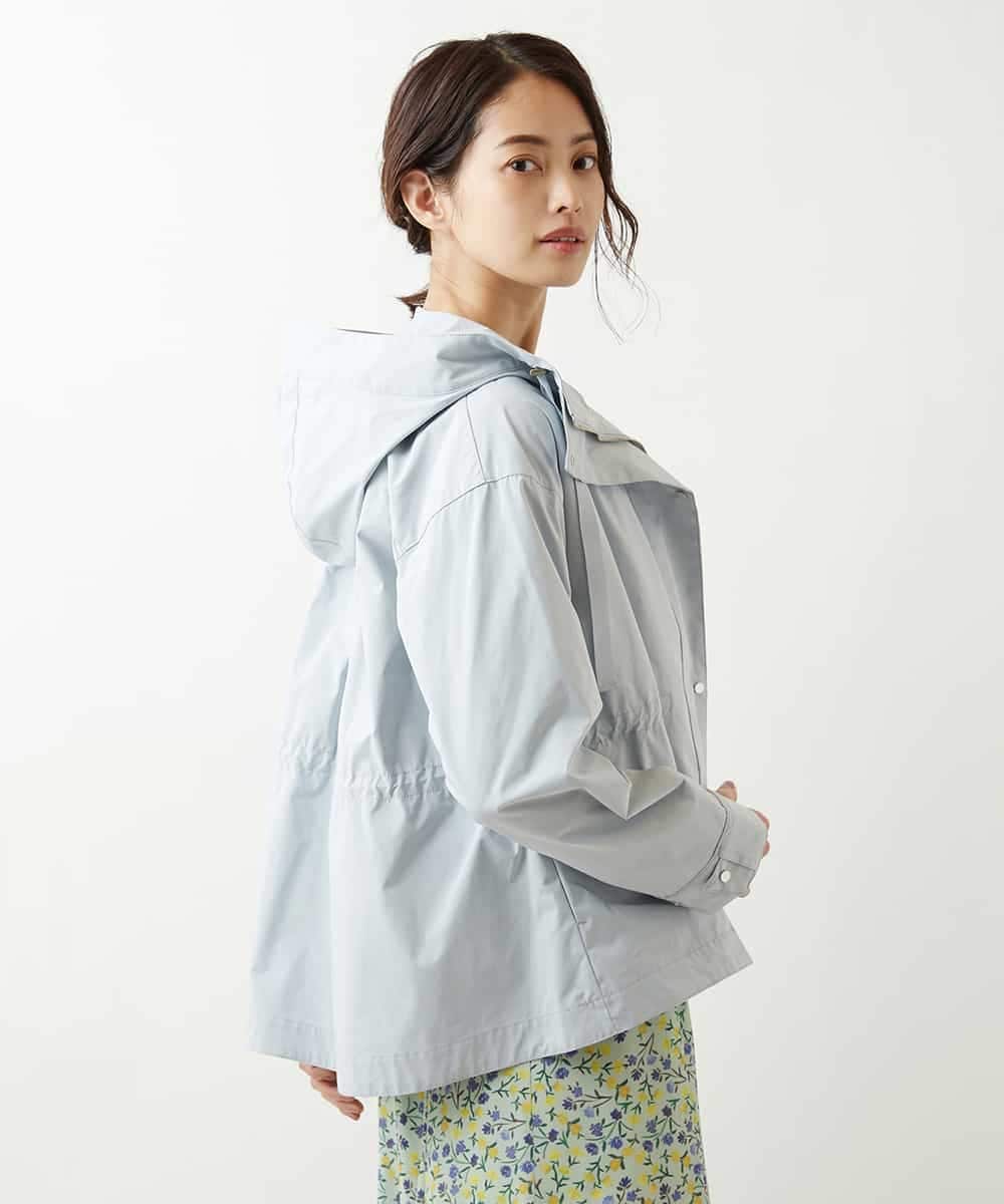 FMVDP12290 MICHEL KLEIN(ミッシェルクラン) 【洗える】デザインライトブルゾン ライトブルー(50)