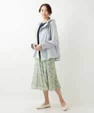 FMVDP12290 MICHEL KLEIN(ミッシェルクラン) 【洗える】デザインライトブルゾン ライトブルー(50)