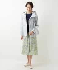 FMVDP12290 MICHEL KLEIN(ミッシェルクラン) 【洗える】デザインライトブルゾン ライトブルー(50)