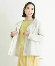 FMVDP12290 MICHEL KLEIN(ミッシェルクラン) 【洗える】デザインライトブルゾン ライトグレー(91)