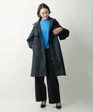 FMVDS11530 MICHEL KLEIN(ミッシェルクラン) [季節の変わり目に]シャンブレータフタロングコート ブラック(94)