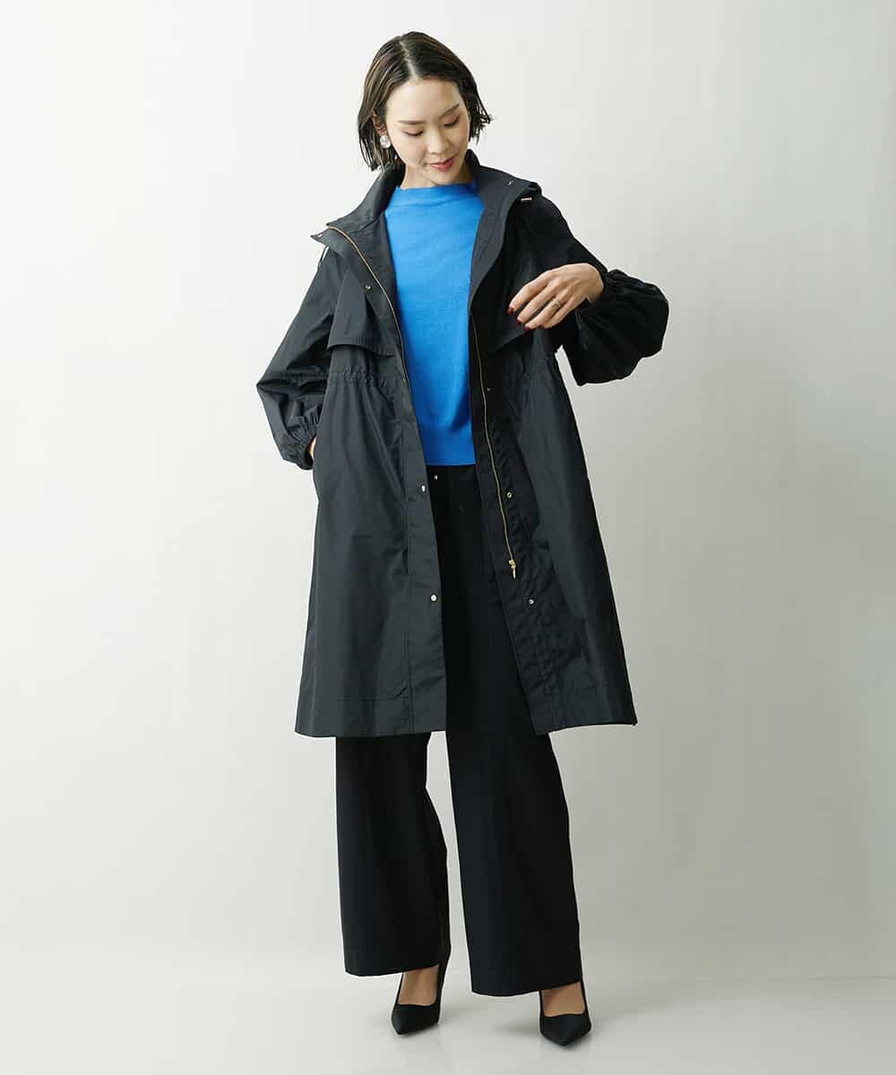 FMVDS11530 MICHEL KLEIN(ミッシェルクラン) [季節の変わり目に]シャンブレータフタロングコート ブラック(94)
