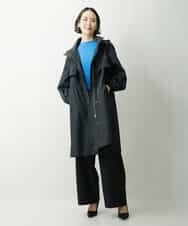 FMVDS11530 MICHEL KLEIN(ミッシェルクラン) [季節の変わり目に]シャンブレータフタロングコート ブラック(94)