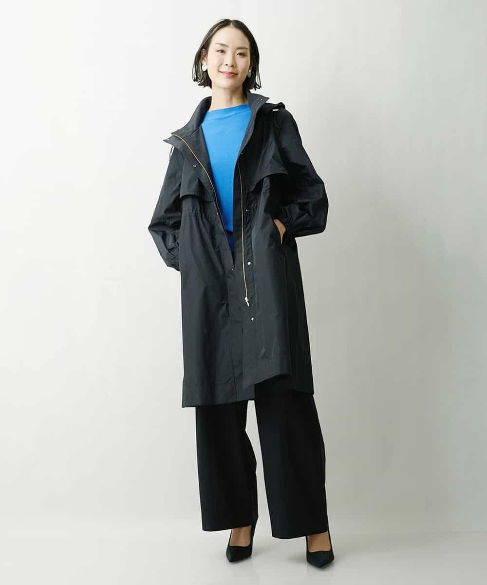 FMVDS11530 MICHEL KLEIN(ミッシェルクラン) [季節の変わり目に]シャンブレータフタロングコート ブラック(94)
