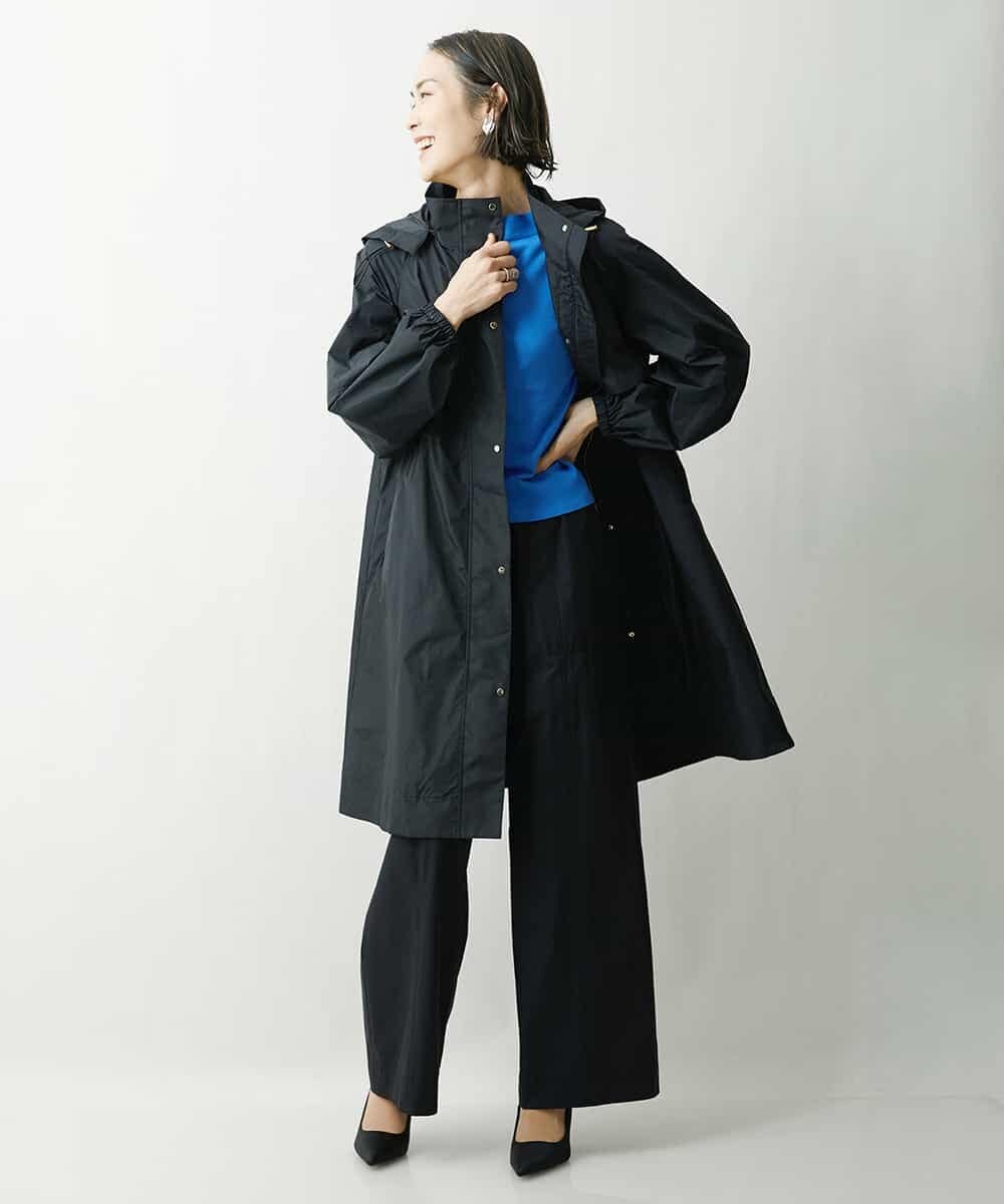 FMVDS11530 MICHEL KLEIN(ミッシェルクラン) [季節の変わり目に]シャンブレータフタロングコート ブラック(94)