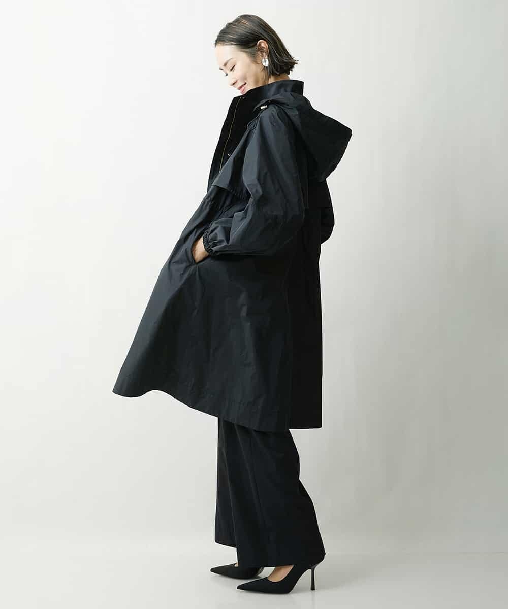 FMVDS11530 MICHEL KLEIN(ミッシェルクラン) [季節の変わり目に]シャンブレータフタロングコート ブラック(94)