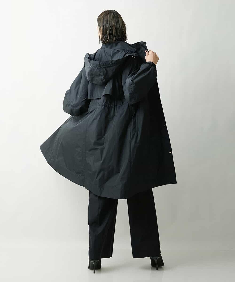 FMVDS11530 MICHEL KLEIN(ミッシェルクラン) [季節の変わり目に]シャンブレータフタロングコート ブラック(94)