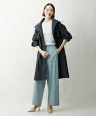 FMVDS11530 MICHEL KLEIN(ミッシェルクラン) [季節の変わり目に]シャンブレータフタロングコート ブラック(94)