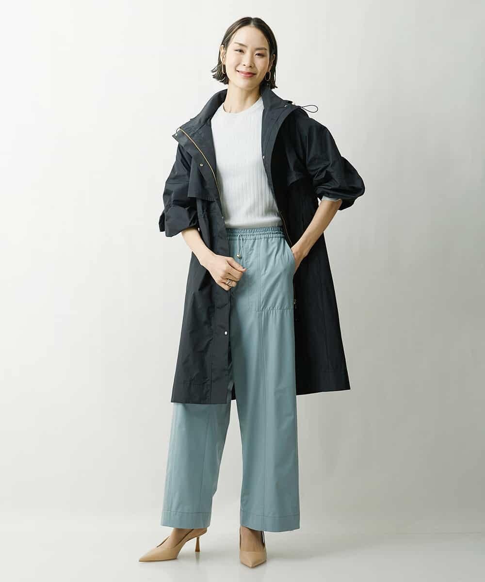 FMVDS11530 MICHEL KLEIN(ミッシェルクラン) [季節の変わり目に]シャンブレータフタロングコート ブラック(94)