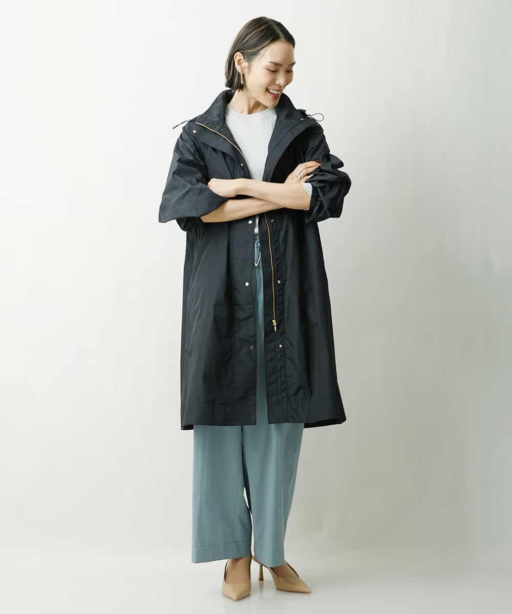 FMVDS11530 MICHEL KLEIN(ミッシェルクラン) [季節の変わり目に]シャンブレータフタロングコート ブラック(94)