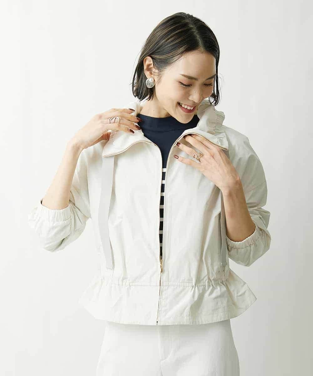 FMVDS12430 MICHEL KLEIN(ミッシェルクラン) [季節の変わり目に]シャンブレータフタショートブルゾン アイボリー(91)
