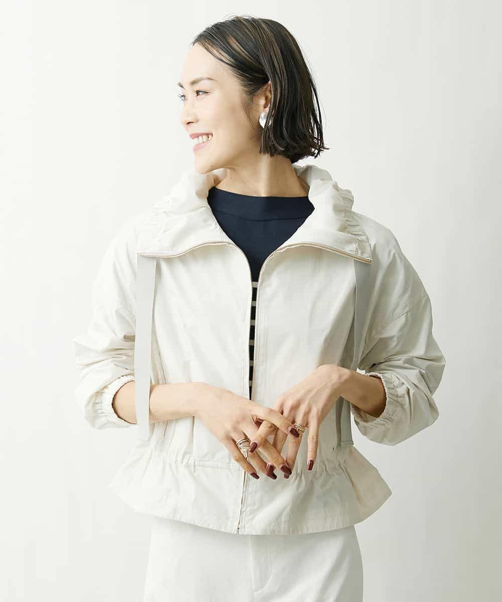 FMVDS12430 MICHEL KLEIN(ミッシェルクラン) [季節の変わり目に]シャンブレータフタショートブルゾン アイボリー(91)