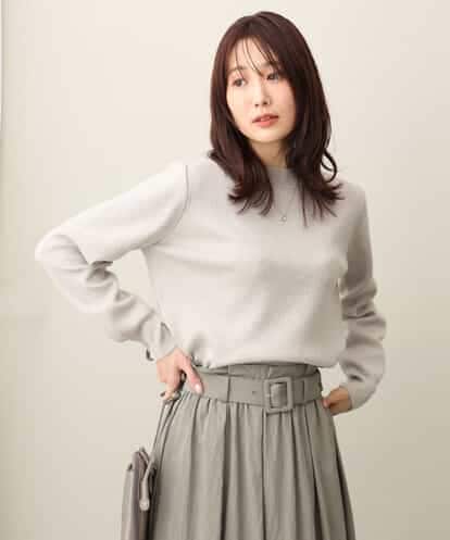 FNFAA01110 MK MICHEL KLEIN モックネックラメニット/洗える