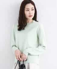 FNFBD01080 MK MICHEL KLEIN(MK ミッシェルクラン) モックネックニット/洗える ライトグリーン