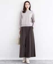 FNFBD01080 MK MICHEL KLEIN(MK ミッシェルクラン) モックネックニット/洗える ライトグリーン