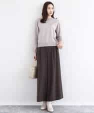 FNFBD01080 MK MICHEL KLEIN(MK ミッシェルクラン) モックネックニット/洗える ライトグリーン