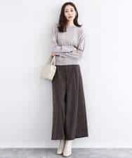 FNFBD01080 MK MICHEL KLEIN(MK ミッシェルクラン) モックネックニット/洗える ライトグリーン