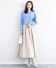 FNFBD01080 MK MICHEL KLEIN(MK ミッシェルクラン) モックネックニット/洗える ライトグリーン