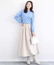 FNFBD01080 MK MICHEL KLEIN(MK ミッシェルクラン) モックネックニット/洗える ライトグリーン