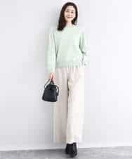 FNFBD01080 MK MICHEL KLEIN(MK ミッシェルクラン) モックネックニット/洗える ライトグリーン