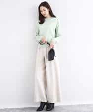 FNFBD01080 MK MICHEL KLEIN(MK ミッシェルクラン) モックネックニット/洗える ライトグリーン