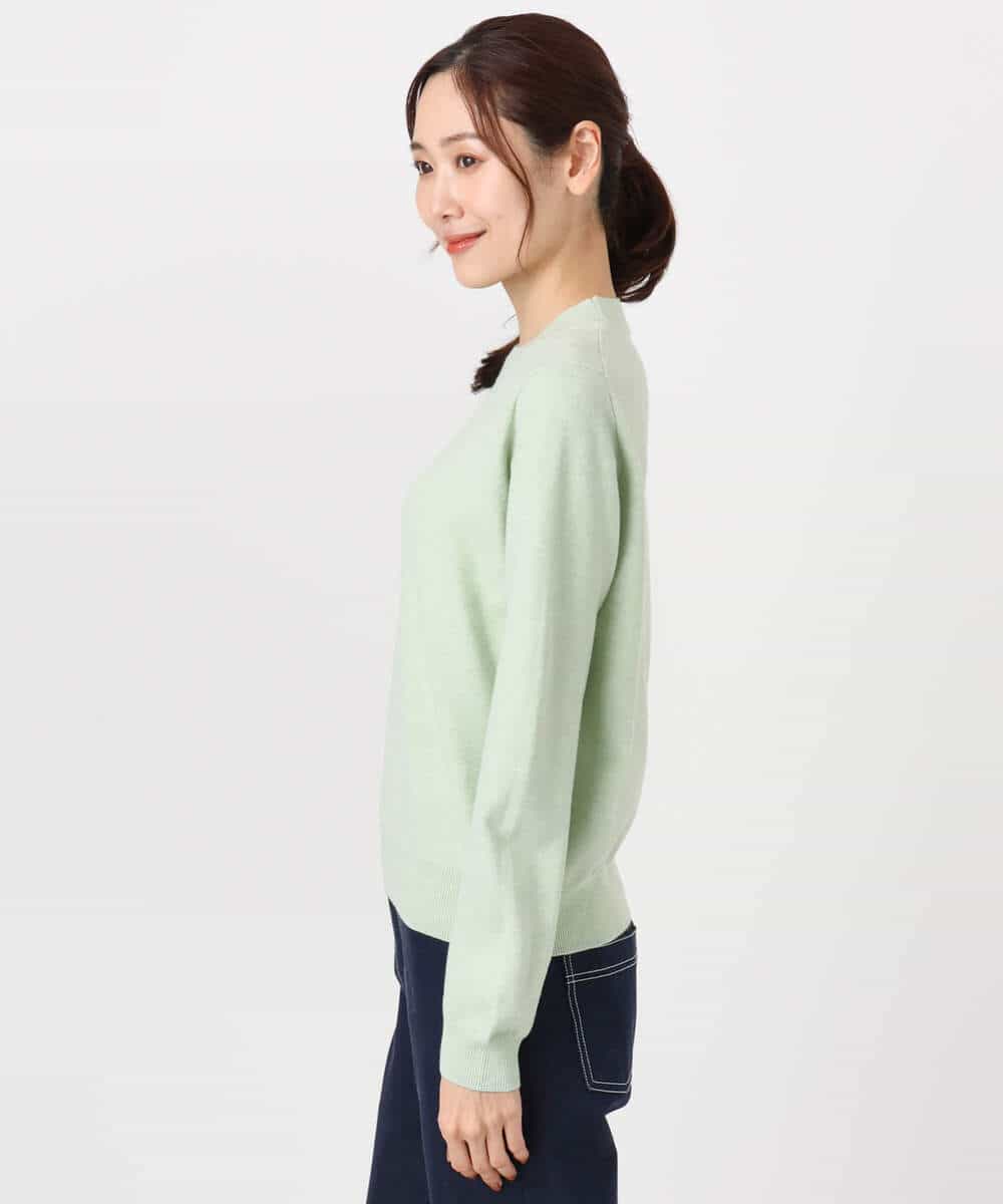 FNFBD01080 MK MICHEL KLEIN(MK ミッシェルクラン) モックネックニット/洗える ライトグリーン