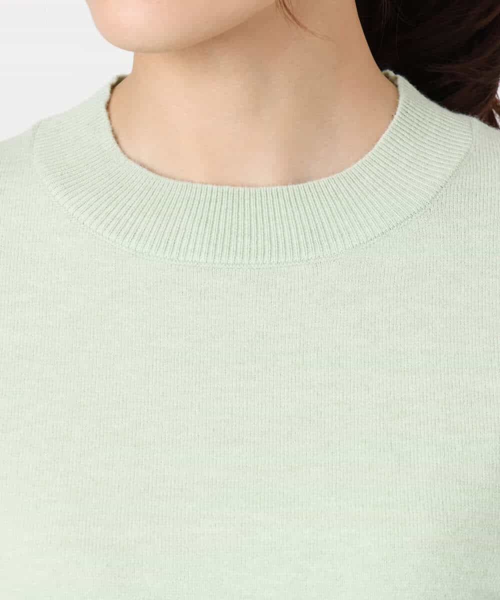 FNFBD01080 MK MICHEL KLEIN(MK ミッシェルクラン) モックネックニット/洗える ライトグリーン