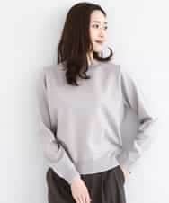 FNFBD01080 MK MICHEL KLEIN(MK ミッシェルクラン) モックネックニット/洗える モカグレー