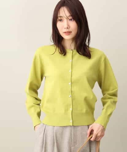 FNSAA01120 MK MICHEL KLEIN ベーシッククルーネックニットカーディガン/洗える