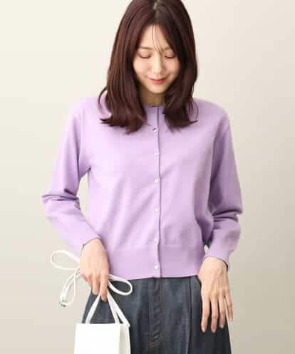 FNSAA01120 MK MICHEL KLEIN ベーシッククルーネックニットカーディガン/洗える