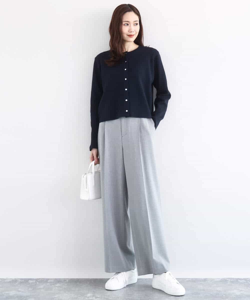 FNSBD01090 MK MICHEL KLEIN(MK ミッシェルクラン) コンパクトニットカーディガン/洗える アイボリー