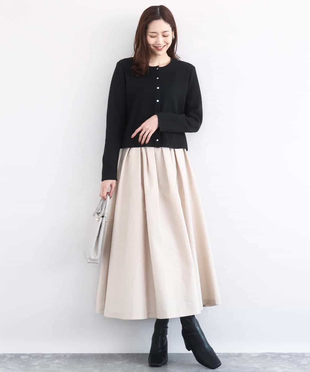 FNSBD01090 MK MICHEL KLEIN(MK ミッシェルクラン) コンパクトニットカーディガン/洗える アイボリー