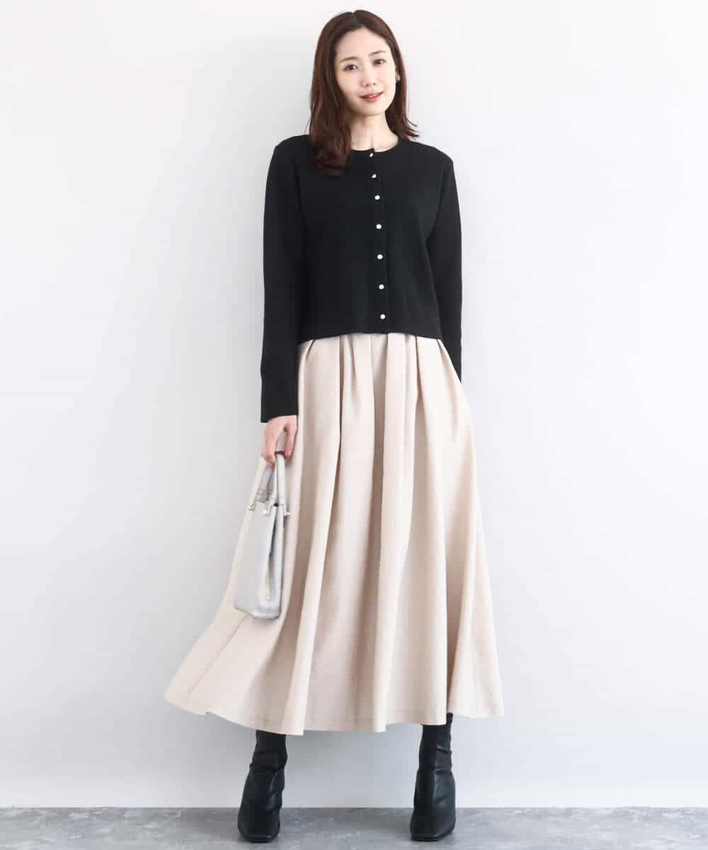 FNSBD01090 MK MICHEL KLEIN(MK ミッシェルクラン) コンパクトニットカーディガン/洗える アイボリー