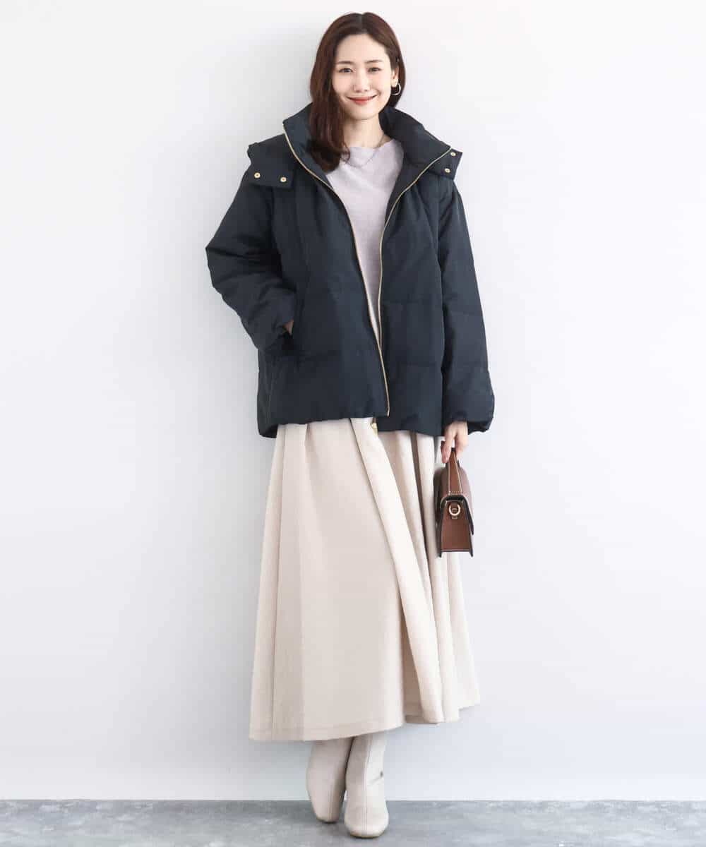 FNVBD01190 MK MICHEL KLEIN(MK ミッシェルクラン) フーデッドライトダウンコート モカ