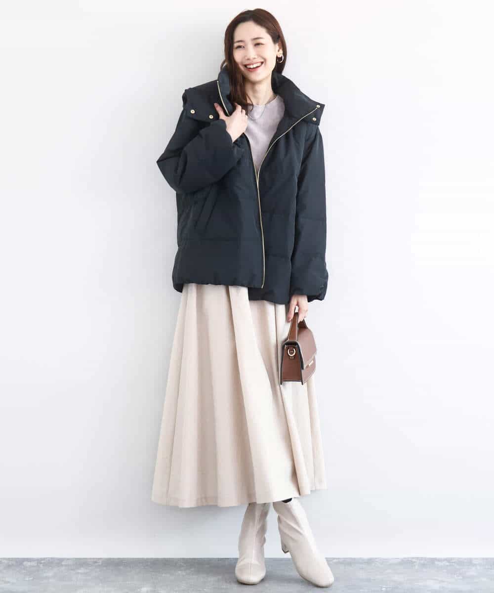 FNVBD01190 MK MICHEL KLEIN(MK ミッシェルクラン) フーデッドライトダウンコート モカ