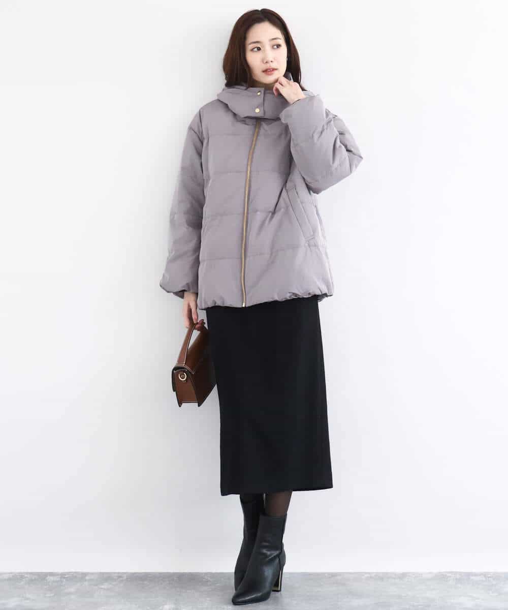 FNVBD01190 MK MICHEL KLEIN(MK ミッシェルクラン) フーデッドライトダウンコート モカ