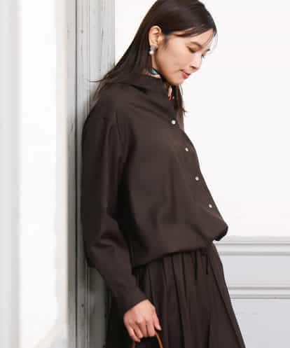 FOBAG62160 MK MICHEL KLEIN [洗える]ドロストヘム2wayシャツブラウス