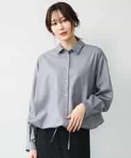 FOBAG62160 MK MICHEL KLEIN(MK ミッシェルクラン) [洗える]ドロストヘム2wayシャツブラウス グレー