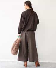 FOBAG62160 MK MICHEL KLEIN(MK ミッシェルクラン) [洗える]ドロストヘム2wayシャツブラウス グレー
