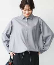 FOBAG62160 MK MICHEL KLEIN(MK ミッシェルクラン) [洗える]ドロストヘム2wayシャツブラウス グレー